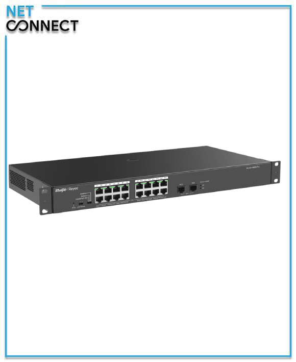 16 Port Gigabit PoE Switch, 2x SFP Uplink, 247W  -  RG-ES118GS-P-L